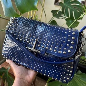 Charming Charlie Studded Blue Handbag